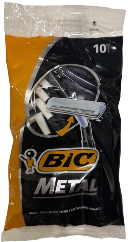 Bic Metal Одноразовый бритвенный станок, разноцветный, 10 шт.