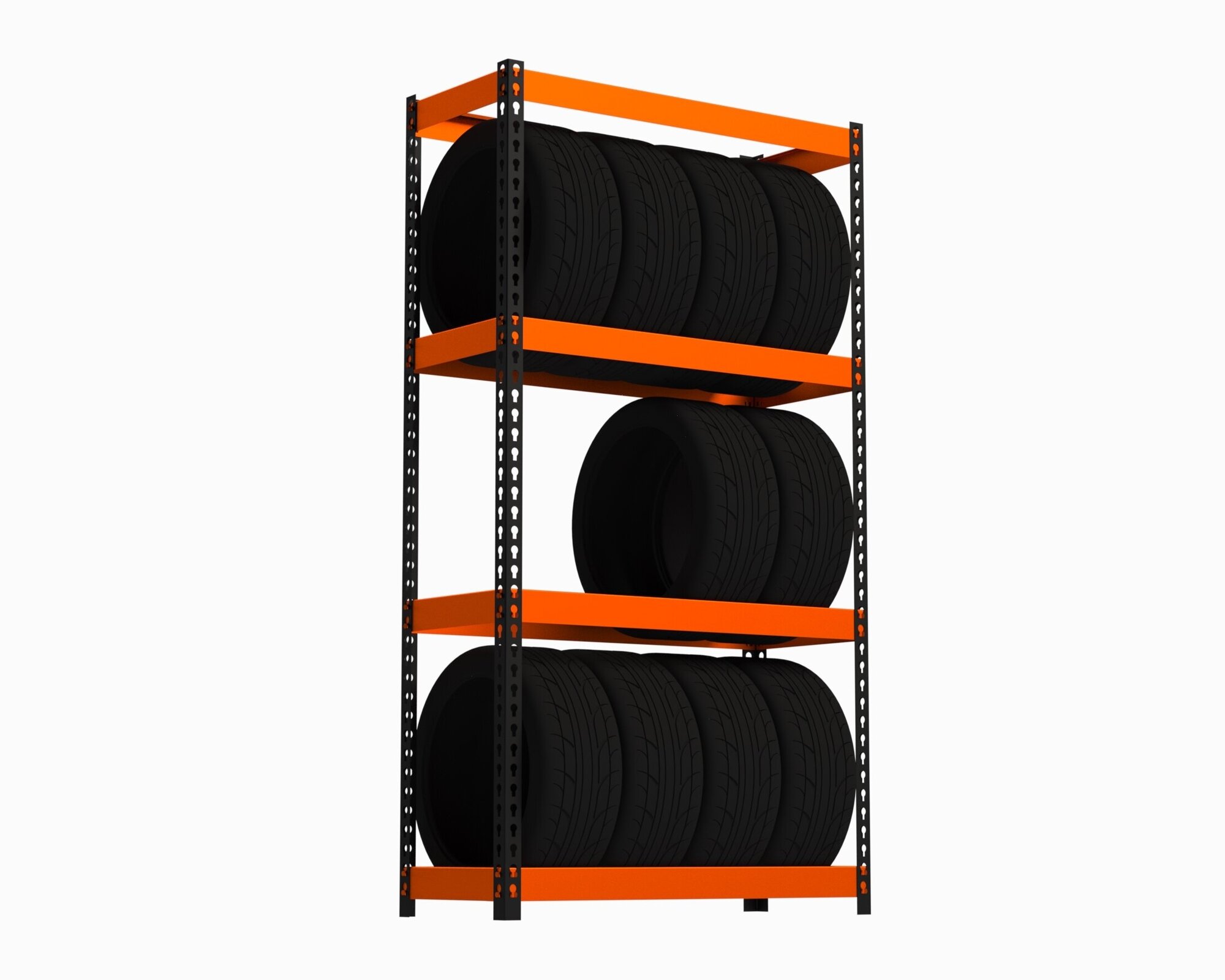 Стеллаж Metalex серия TIRES 2200х1600х600 оранжево-чёрный