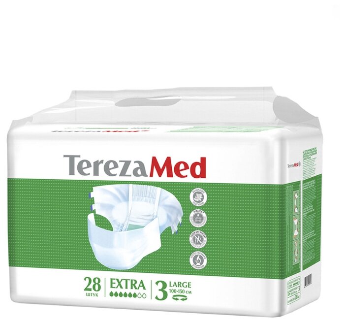 Подгузники для взрослых TEREZAMED Extra Large, комплект 28 шт., одноразовые