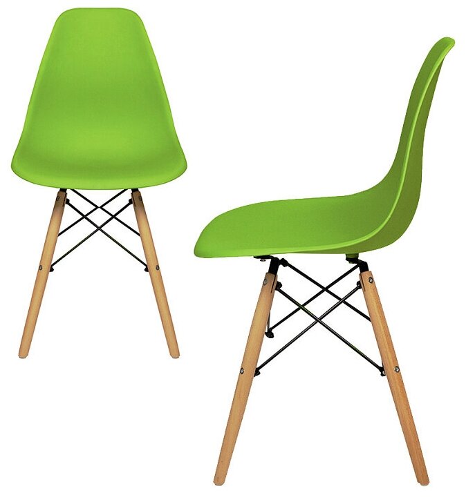 Комплект стульев RIDBERG DSW EAMES (2 шт., материал сиденья: полипропилен, цвет зеленый) - фотография № 2