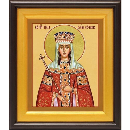преподобная елена сербская королева икона в киоте 14 5 16 5 см Преподобная Елена Сербская, королева, икона в широком киоте 21,5*25 см