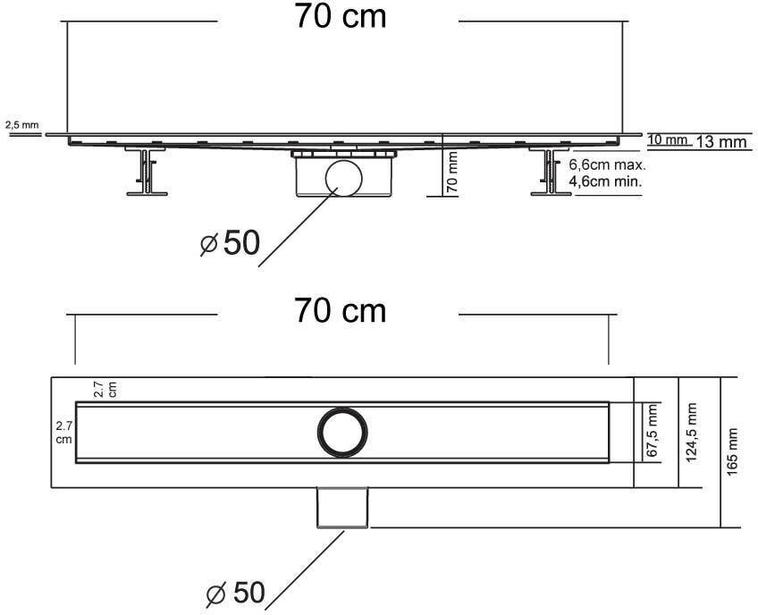 Душевой лоток Vincea Say optima SAY.601.70. P. NSNGH хром