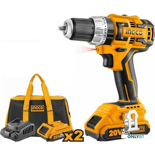 Аккумуляторная беcщеточная ударная дрель-шуруповерт Li-Ion 20В Ingco CIDLI20608 1932800₽