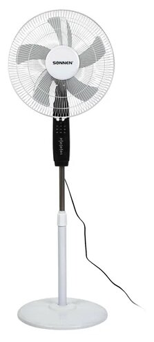 Вентилятор Sonnen напольный, 3 режима, пульт ДУ, TF-45W-40-520, d 40 см, 45 Вт, белый (FS-40-520)