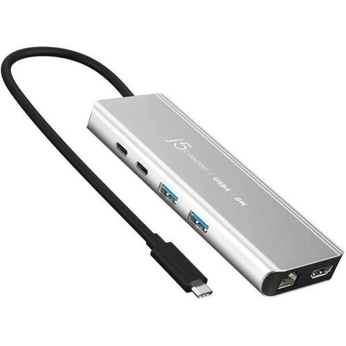 Концентратор USB Type-C j5create JCD403 2 х USB 30 RJ-45 HDMI 2 х USB Type-C серебристый 651200₽