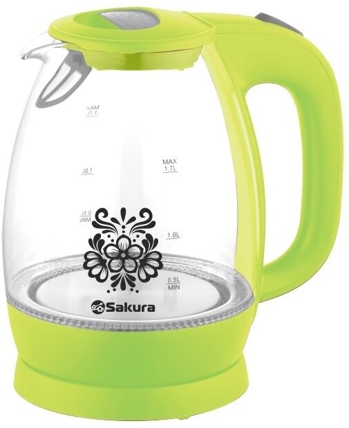 Чайник SAKURA SA-2715GR 2200Вт, 1,7л стекло