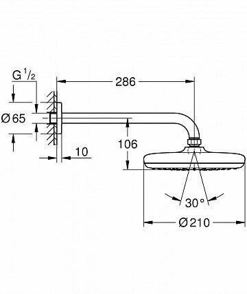 Лейка верхнего душа Grohe Tempesta 26412000