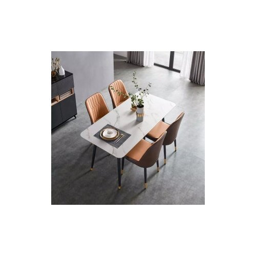 Комплект обеденной мебели Стол 1.4 м и 4 стула Xiaomi Linsy Light Luxury Table and Four Chairs White &Black (JI1R-A+LS073S4-A)