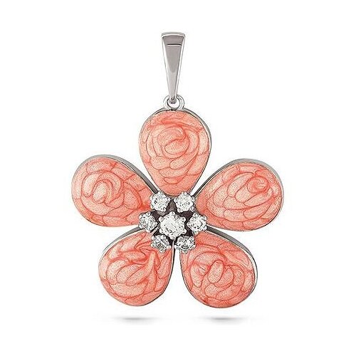 фото Подвеска цветок с 7 кристаллами swarovski из серебра 13-011-8111 май