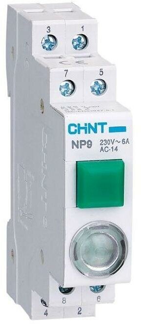 CHINT Кнопка модульная NP9-10D3/1 с подсветкой, 1НО, AC/DC230В, зеленая(R)(CHINT) 584054 - фотография № 5