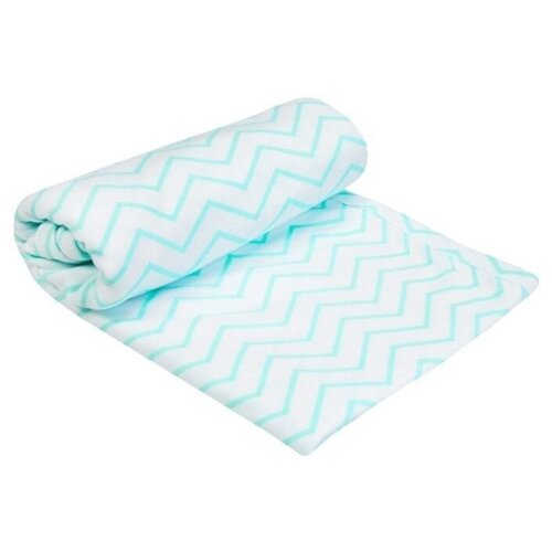 фото Пеленка (плед) двухслойная трикотажная amarobaby (soft hugs) зигзаг мятный