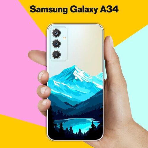 Силиконовый чехол на Samsung Galaxy A34 5G Горное Озеро / для Самсунг Галакси А34 5Джи чехол на samsung galaxy a34 самсунг галакси а34 черный матовый силиконовый с защитой бортиком вокруг камер brozo