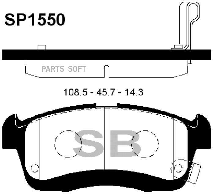 Колодки тормозные дисковые передние SANGSIN BRAKE SP1550 | цена за 1 шт