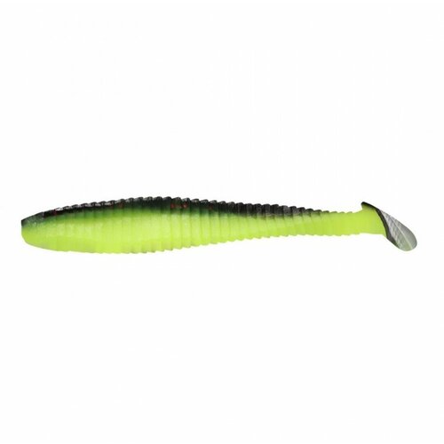 Виброхвост YAMAN PRO Flatter Shad, р.4 inch, цвет #32 - Black Red Flake/Chartreuse уп. 5 шт.