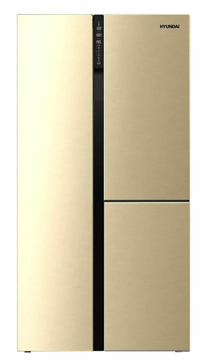 Холодильник HYUNDAI CS6073FV, трехкамерный, белое стекло - фото №9