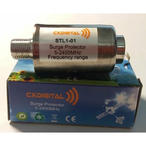 Грозозащита CXDIGITAL STL1 5-2400 мГц. Для коаксиального кабеля (DVB-T2, Цифрового, Спутникового)