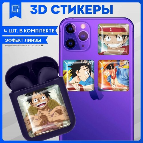 Наклейки на телефон 3D стикер на чехол Ван Пис One Piece Монки Д Луффи v3