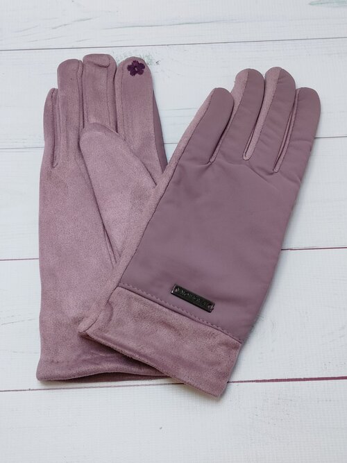 Перчатки , демисезон/зима, сенсорные, утепленные, размер OneSize, розовый