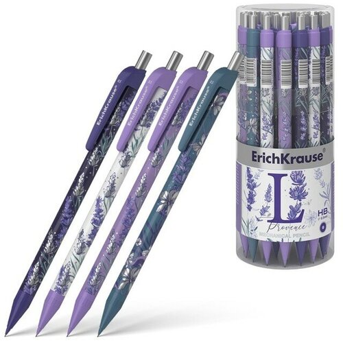 Механический карандаш ErichKrause Lavender, НВ, грифель d=0.5 мм, матовый корпус Soft-Touch, фольгированные элементы, в тубусе, микс