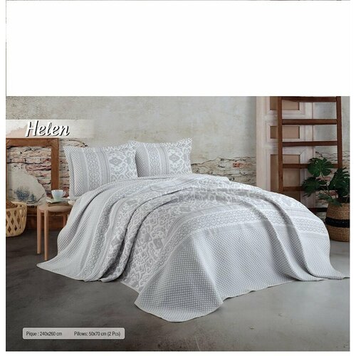 Покрывало двухстороннее хлопок 240х260 см, покрывало с наволочками 50х70-2шт.