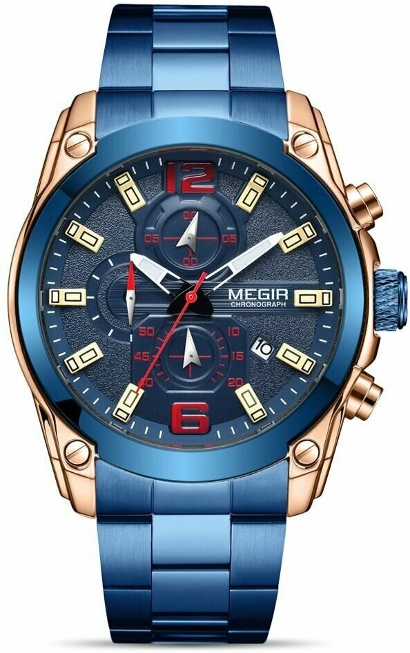 Наручные часы Megir мужские Кварцевые мужские спортивные часы Megir водонепроницаемые с хронографом кварцевые 