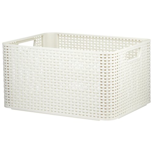 фото Curver корзина rattan style box l 23x44x33см кремовый