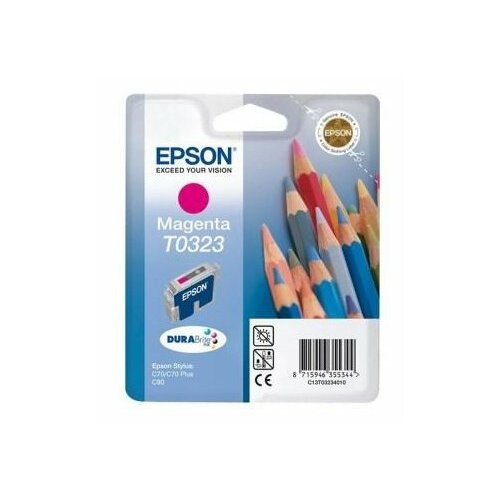 Картридж Epson C13T03234010, 420 стр, пурпурный тонер картридж epson s050035 magenta