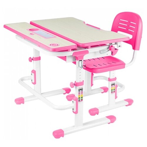 фото Комплект fundesk стол + стул lavoro 79x61 см розовый