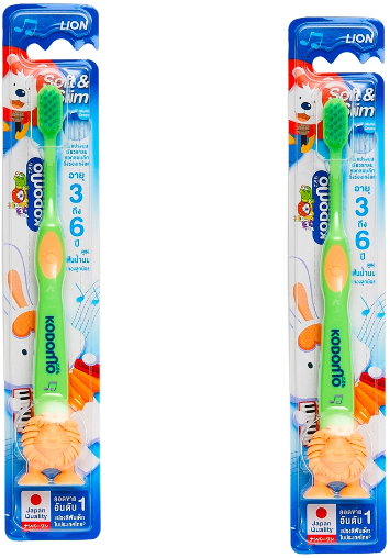 Lion Щётка зубная для детей Thailand Kodomo от 3 до 6 лет, 2 шт