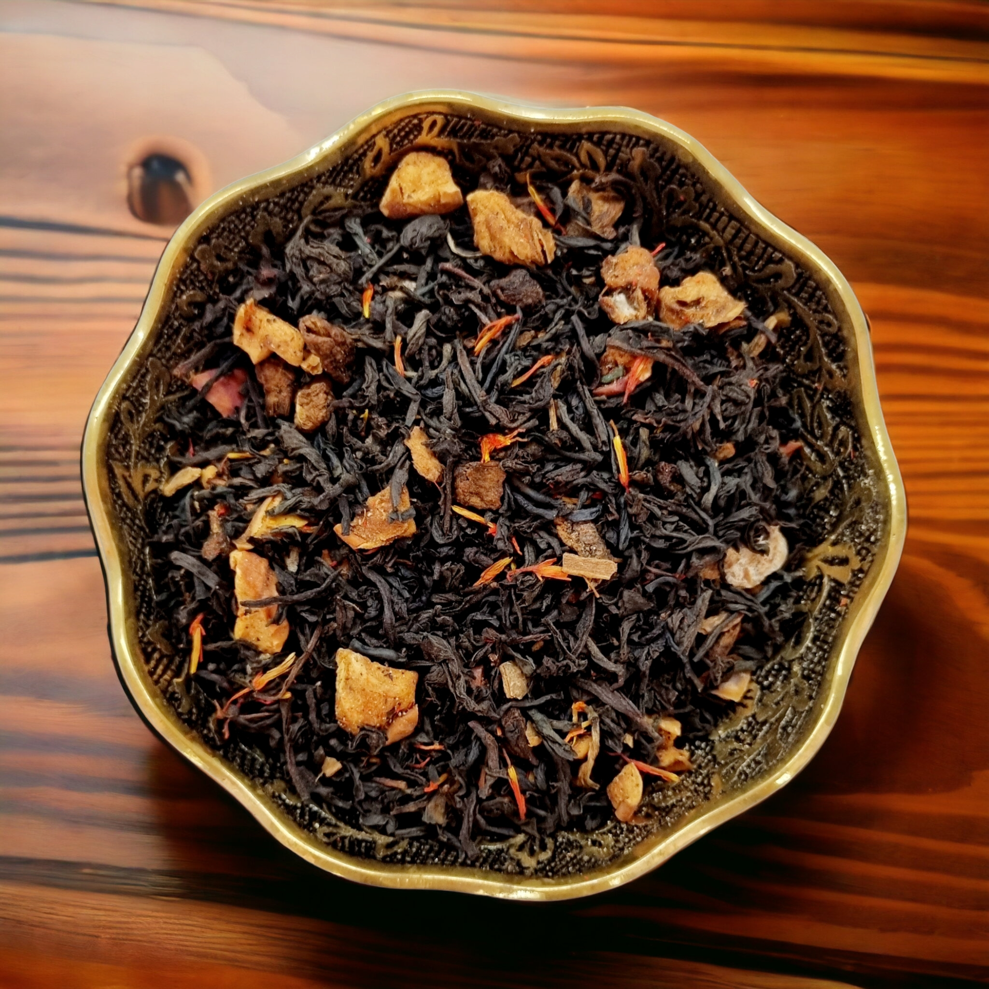 Черный чай Винтаж Ванильное небо листовой ароматизированный 50 грамм - фотография № 1