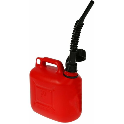 Универсальная пластиковая канистра 5 л с удобным носиком и замком от вскрытия подойдет для автолюбителей для хранения и транспортировки топлива и прочих жидкостей 1190₽