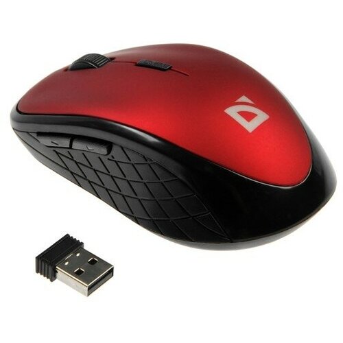 Мышь Defender Hit MM-415 беспроводная оптическая 1600dpi 2хAAA не в комплекте красная 72200₽