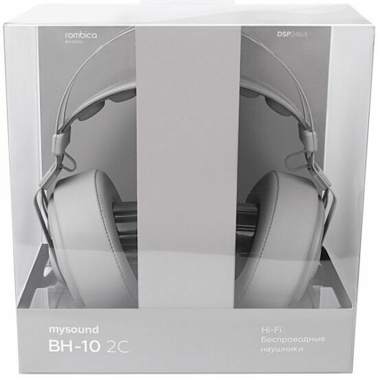 Беспроводные наушники Rombica mysound BH-10 2C, Bluetooth, Hi-Fi, серый