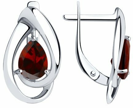 Серьги Diamant online, серебро, 925 проба, гранат