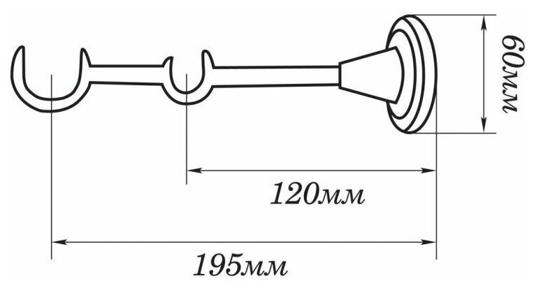 Карниз металлический двухрядный DDA диаметр 16мм, сатин, 300 см . - фотография № 4