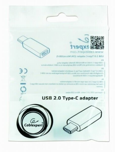 Адаптер microUSB Type-C Cablexpert A-USB2-CMmF-01 черный - фото №12