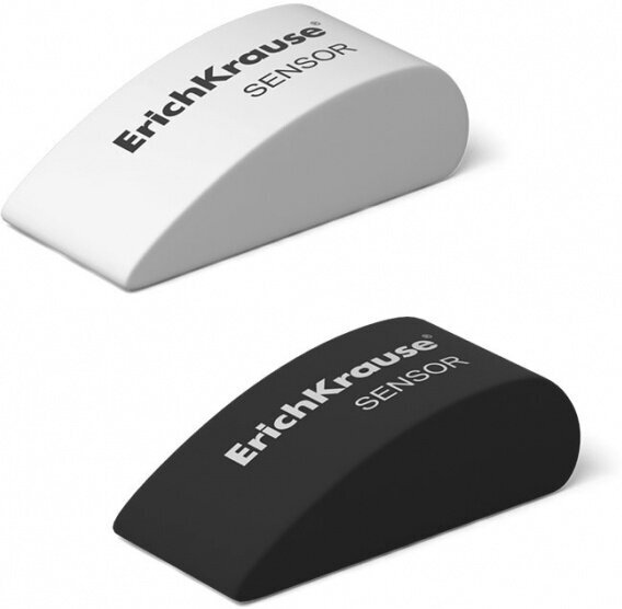 Ластик Erich Krause Sensor Black&White (48х23х18мм, форма капли, термопластичная резина) 1шт. (35532)