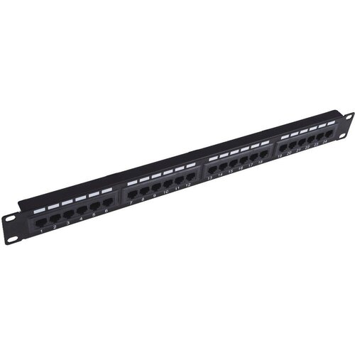 Патч-панель 19 NEOMAX [NM-PP-1U24P-UC6-D-103-BK] 1U, 24 порта, кат.6, UTP, Dual IDC, цвет черный