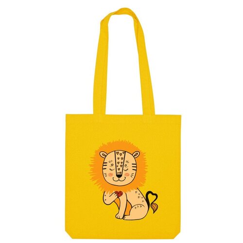 Сумка шоппер Us Basic, желтый сумка влюблённый кот ярко синий
