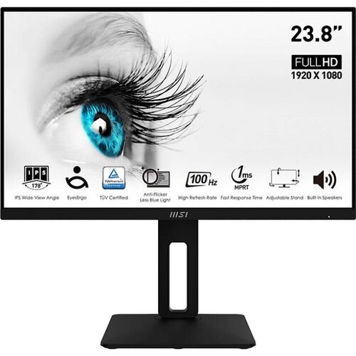 Монитор MSI 23.8 Pro MP242AP черный IPS LED 1ms 16:9 HDMI M/M HAS Piv 300cd 178гр/178гр 1920x1080 100Hz VGA DP FHD 3.3кг