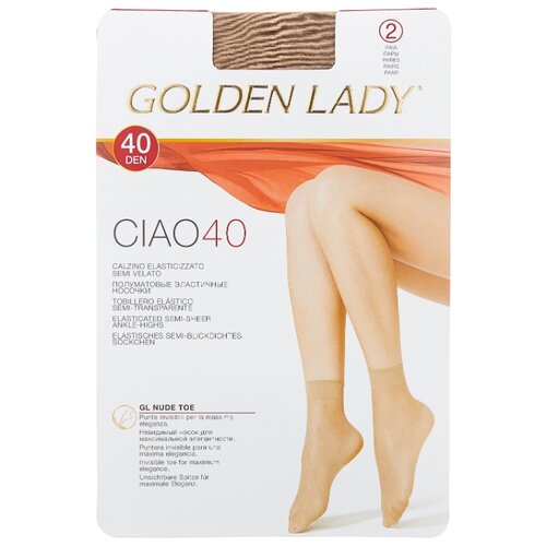 фото Капроновые носки golden lady ciao 40 den, 2 пары, размер 0 (one size), melon