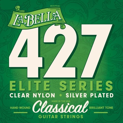 830 комплект струн для классической гитары черный нейлон шарик la bella Струны La Bella 427 для классической гитары оплетка посереберенная медь