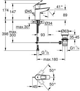 Смеситель для раковины Grohe Start Loop 23349001 - фотография № 2