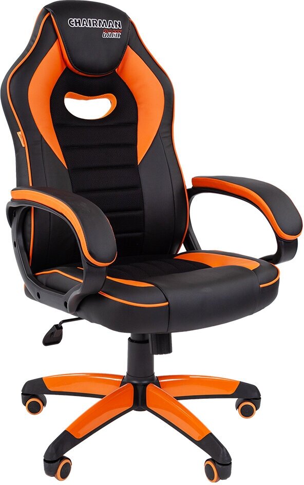 Компьютерное кресло Chairman game 16 чёрный/оранжевый