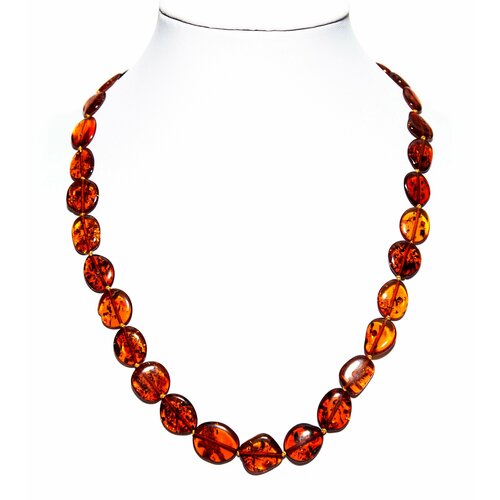 Колье Балтийский Ювелир, янтарь, длина 52 см, коричневый
