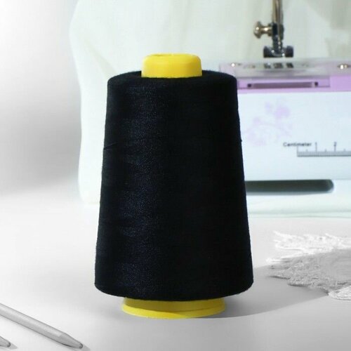 Нитки 202 5000 ярд цвет чёрный 567₽
