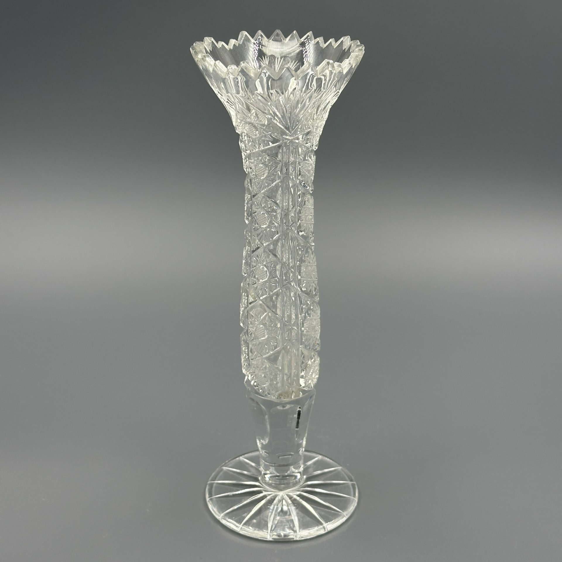 фото Интерьерная миниатюрная ваза на один цветок, хрусталь, пресс, Европа, 1970-1990 гг.