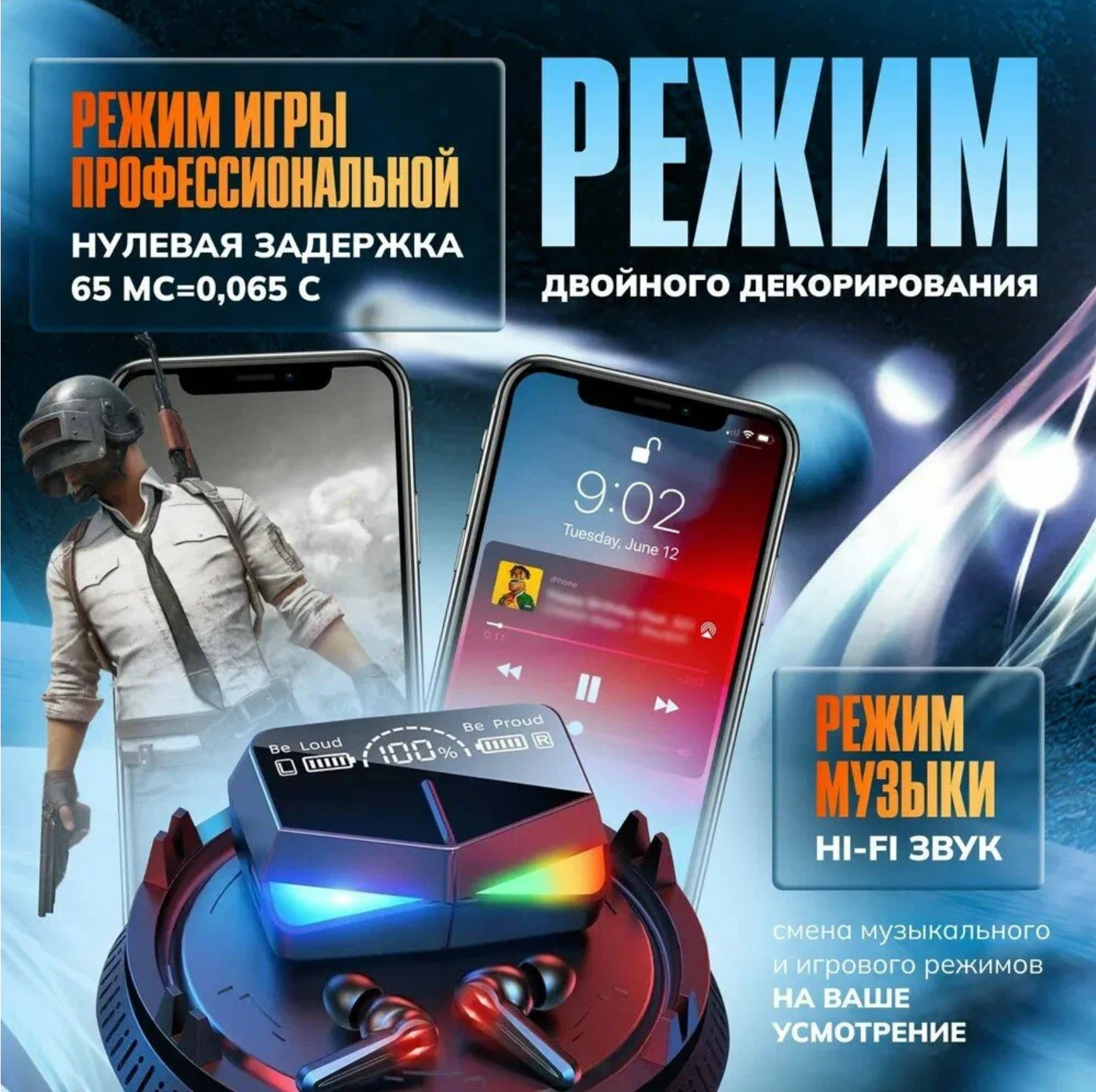 Беспроводные наушники Sonyks M28, черный