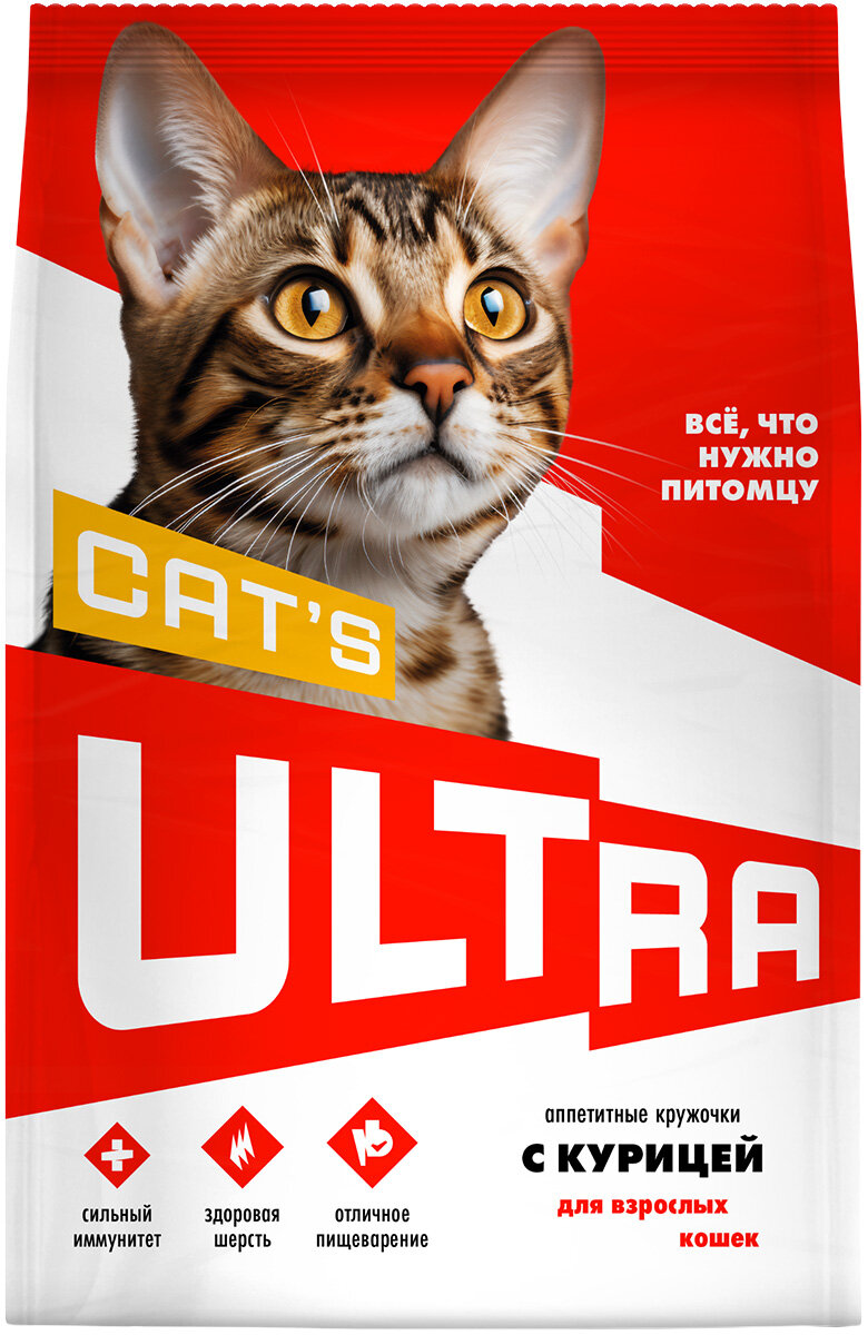 ULTRA CAT’S для взрослых кошек с курицей 3 кг