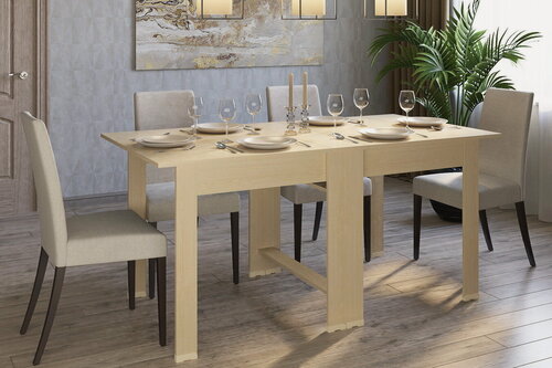 Изображение товара Стол-книжка СКР-8 Дуб молочный, раскладной, обеденный, 78.8х87.0х170.0 см, россия